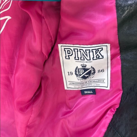 VS PINK Black Leather Jacket - Picture 3 of 7